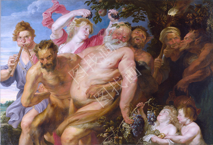 Drunken Silenus supported by Satyrs